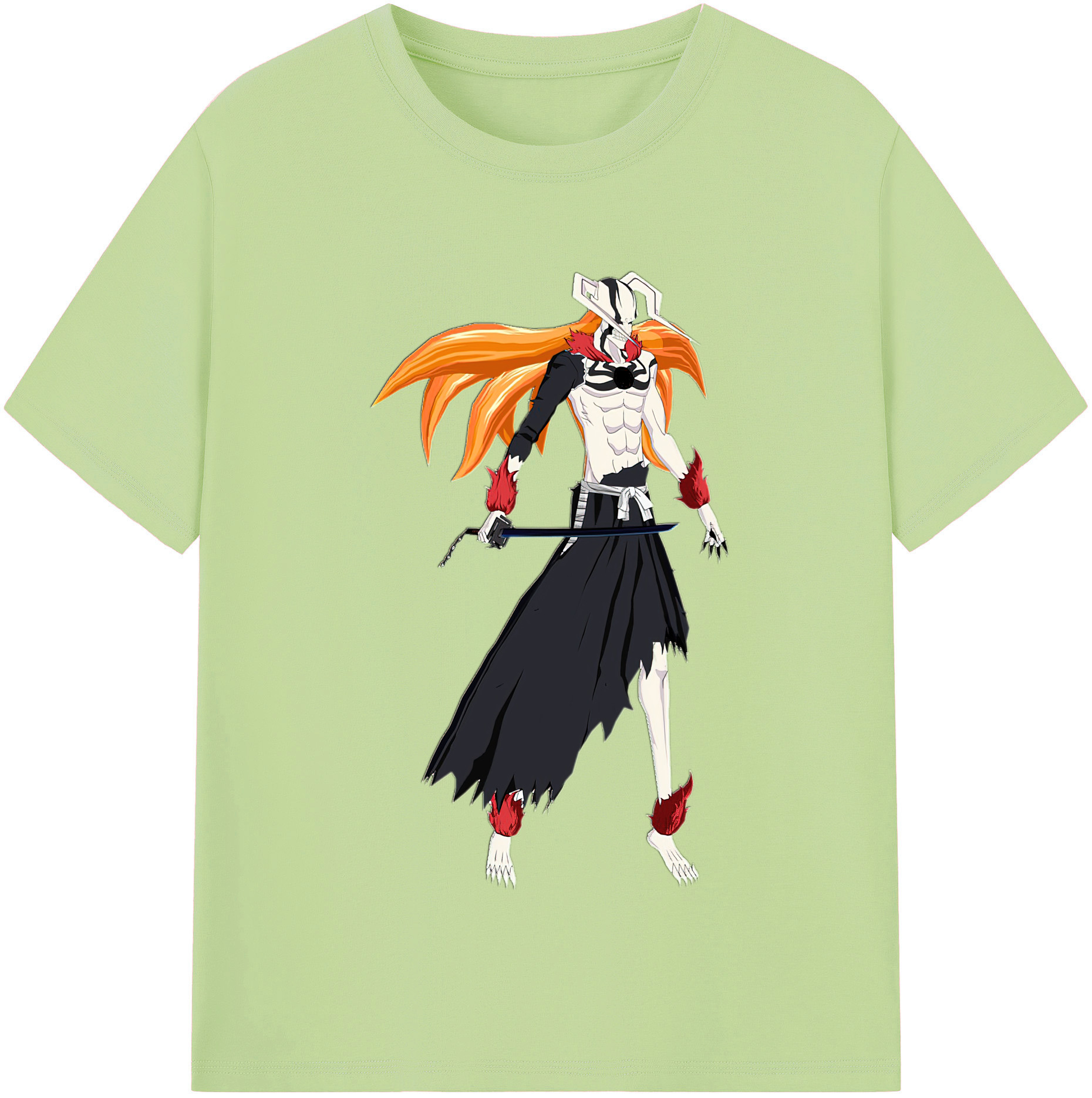 （画像用） ブリーチ 黒崎一護（くろさき いちご）BLEACH Kurosaki Ichigo 綿100％半袖Tシャツ（フロントプリント）